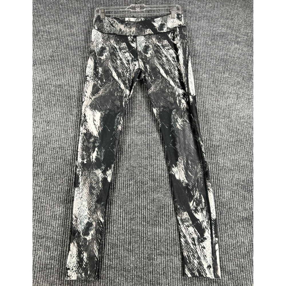 Under Armour HeatGear Compression Leggings Womens Medium Gray Camo Running